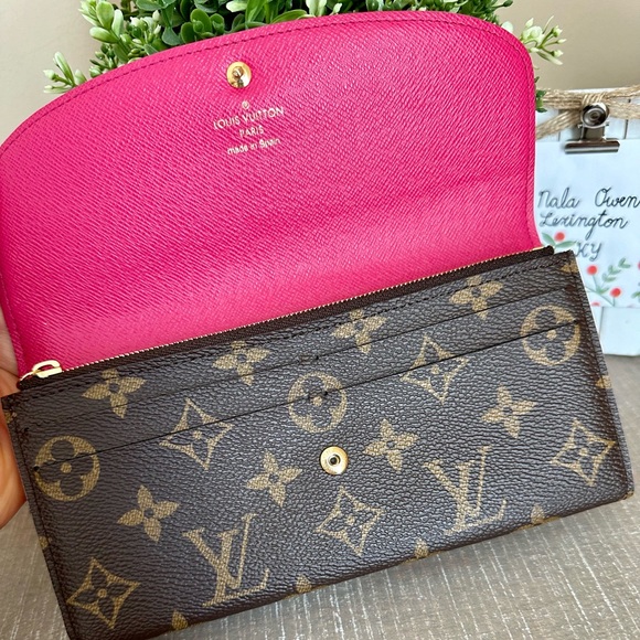 LV Monogram Bloom Flower Emilie Wallet Fuchsia - Picture 2 of 12